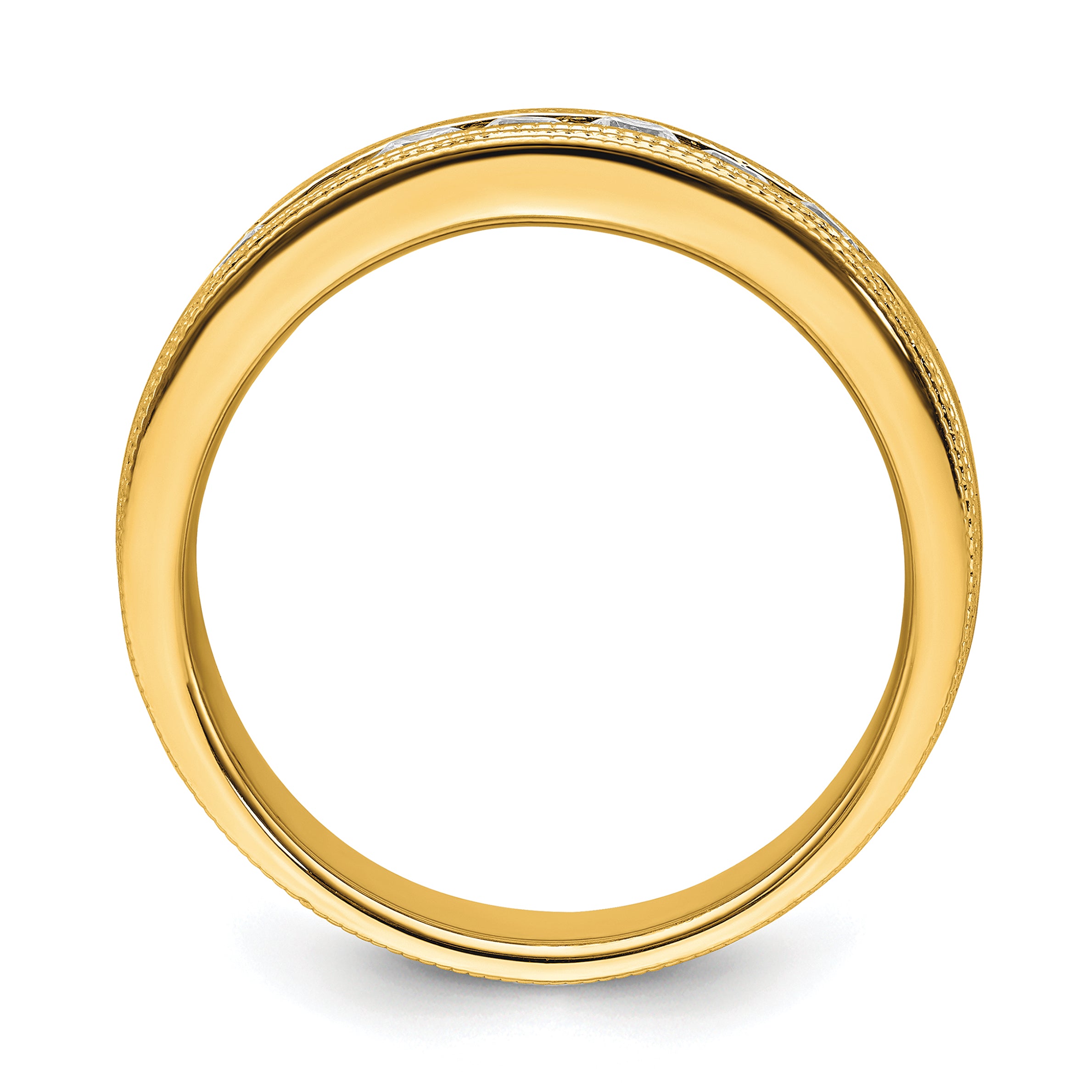 14k 5/8 carat Lab Grown Diamond VS/SI+ G+ Seven Stone Complete Men's Ring