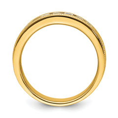 14k 5/8 carat Lab Grown Diamond VS/SI+ G+ Seven Stone Complete Men's Ring