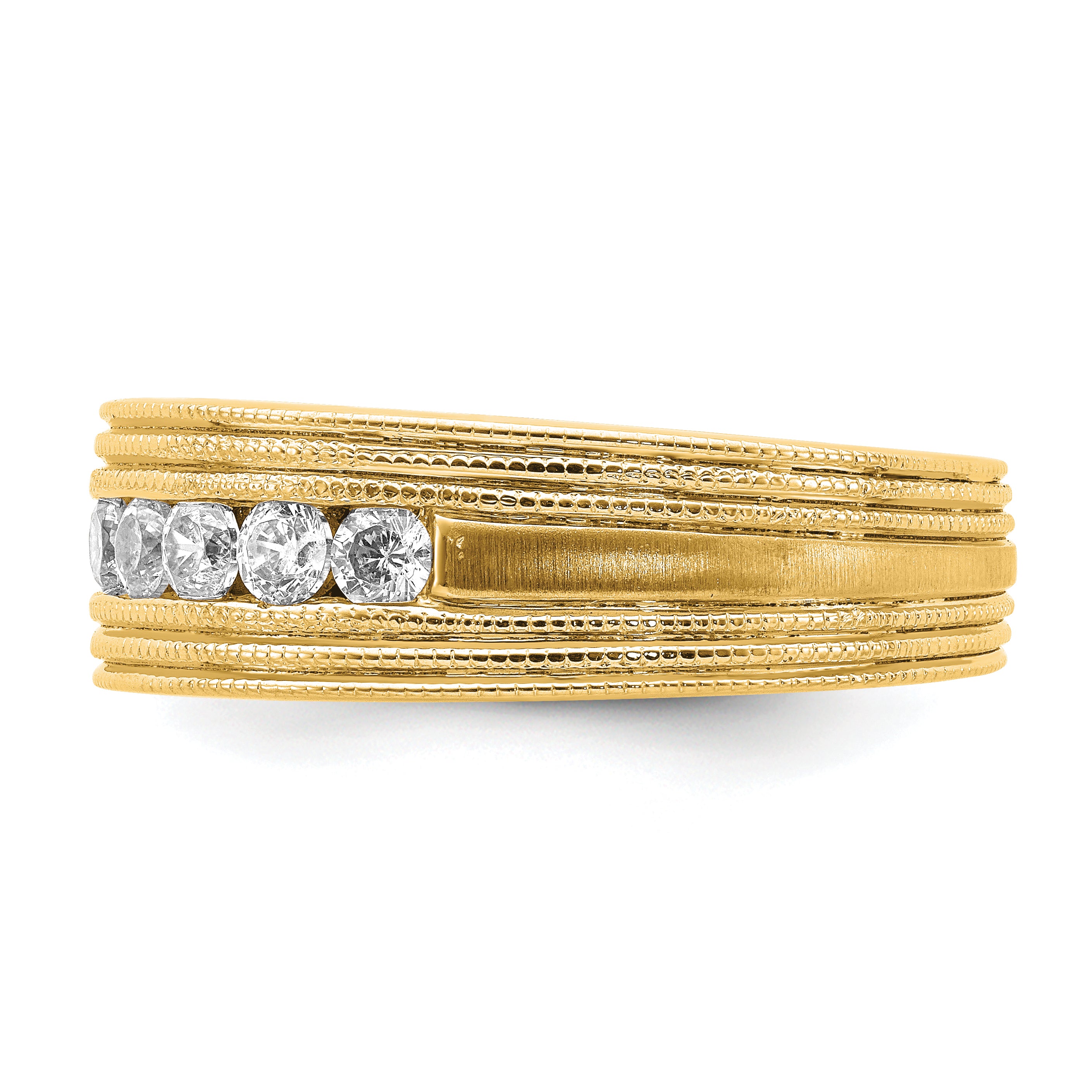 14k 5/8 carat Lab Grown Diamond VS/SI+ G+ Seven Stone Complete Men's Ring