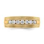 14k 5/8 carat Lab Grown Diamond VS/SI+ G+ Seven Stone Complete Men's Ring