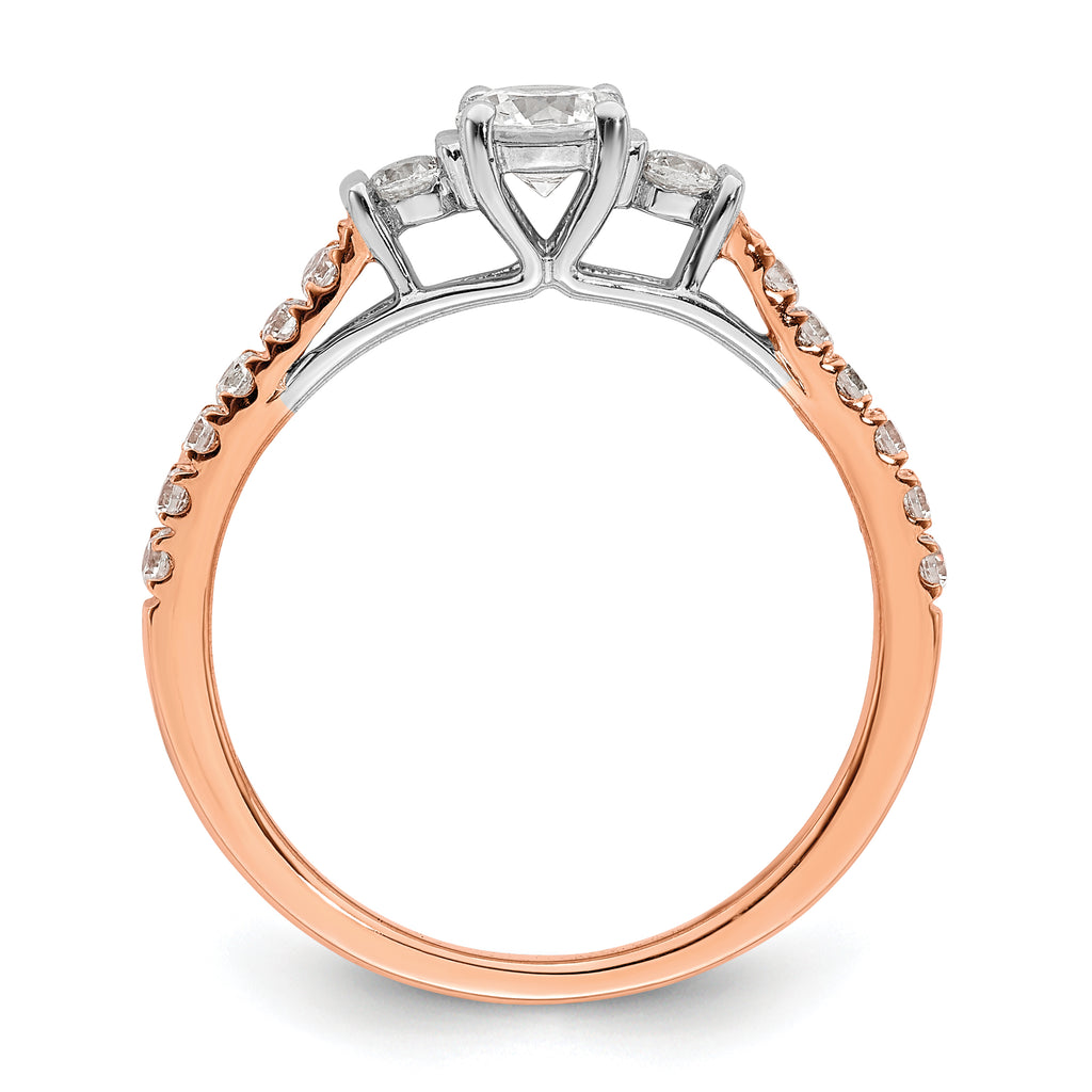 10k Rose Gold 3/4 carat Lab Grown Diamond VS/SI+ G+ Complete Petite Engagement Ring