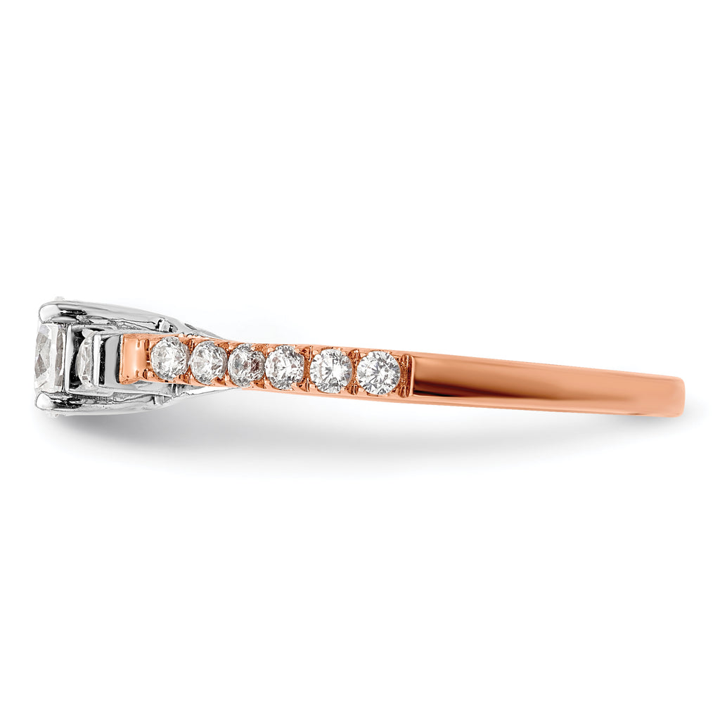 10k Rose Gold 3/4 carat Lab Grown Diamond VS/SI+ G+ Complete Petite Engagement Ring