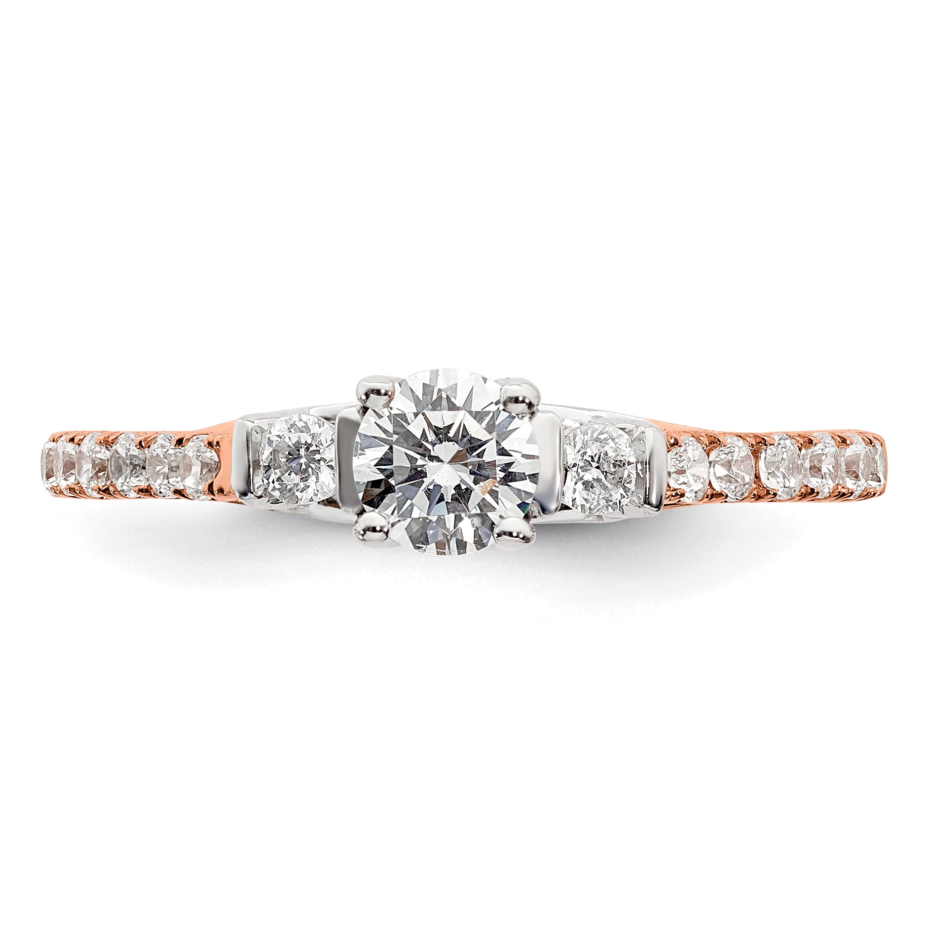 10k Rose Gold 3/4 carat Lab Grown Diamond VS/SI+ G+ Complete Petite Engagement Ring