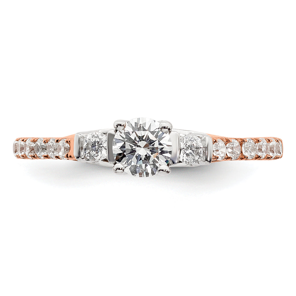10k Rose Gold 3/4 carat Lab Grown Diamond VS/SI+ G+ Complete Petite Engagement Ring