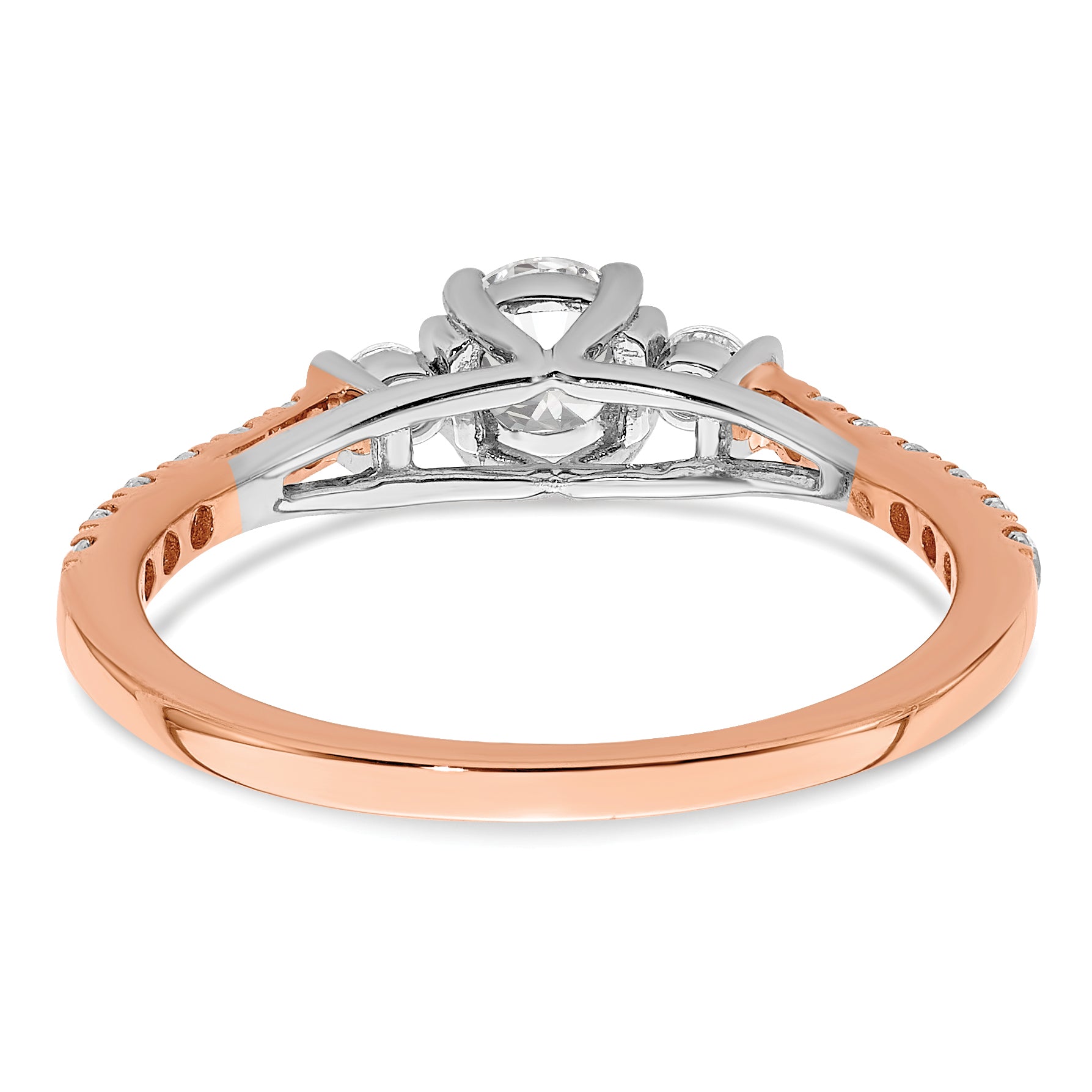 10k Rose Gold 3/4 carat Lab Grown Diamond VS/SI+ G+ Complete Petite Engagement Ring