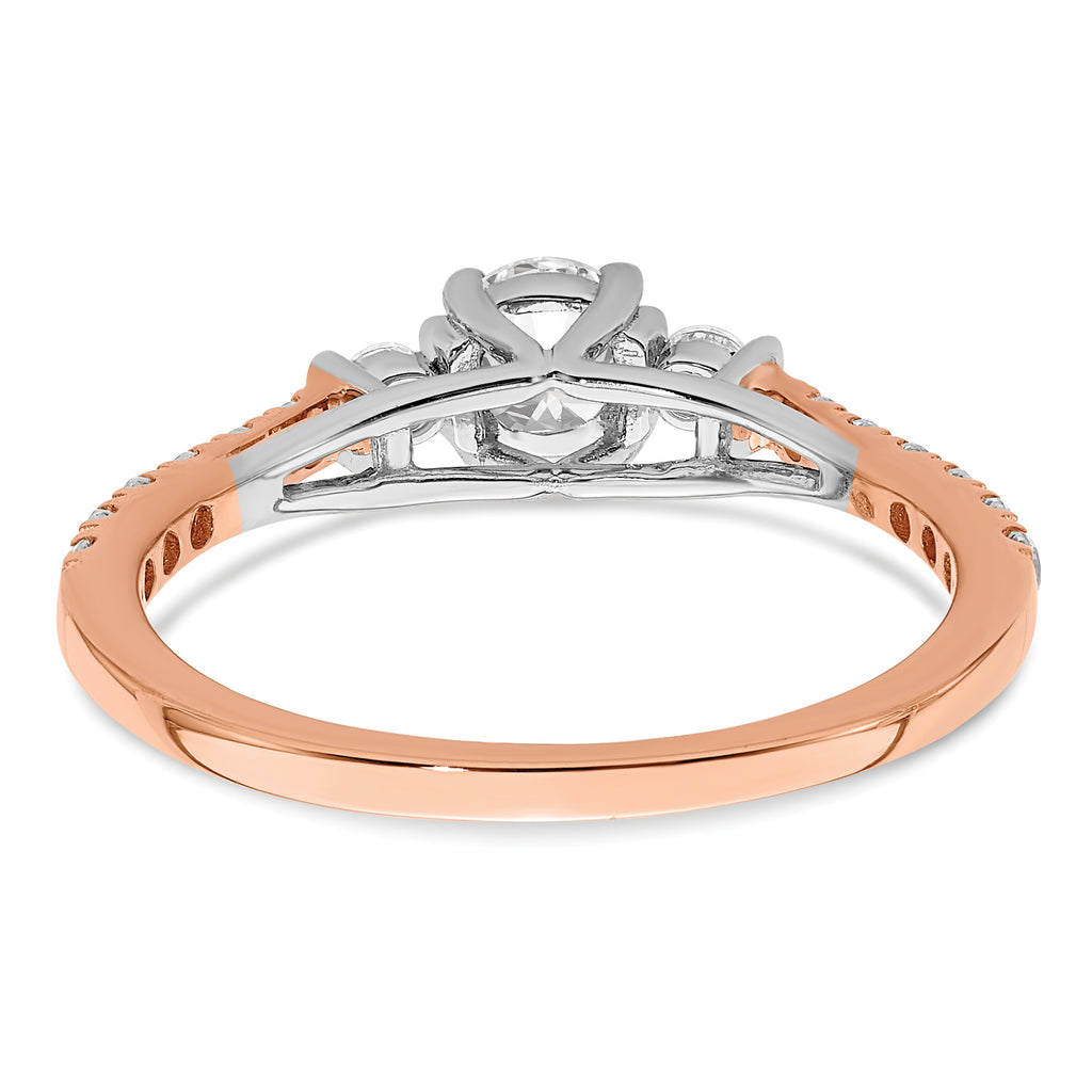 10k Rose Gold 3/4 carat Lab Grown Diamond VS/SI+ G+ Complete Petite Engagement Ring