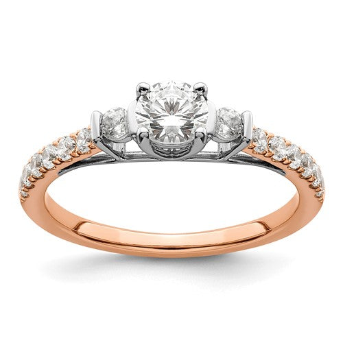Petite Lab-Grown Diamond Engagement Ring in 14K Rose Gold (3/4 ct. tw.), Size 7 - Sophia Jewelers