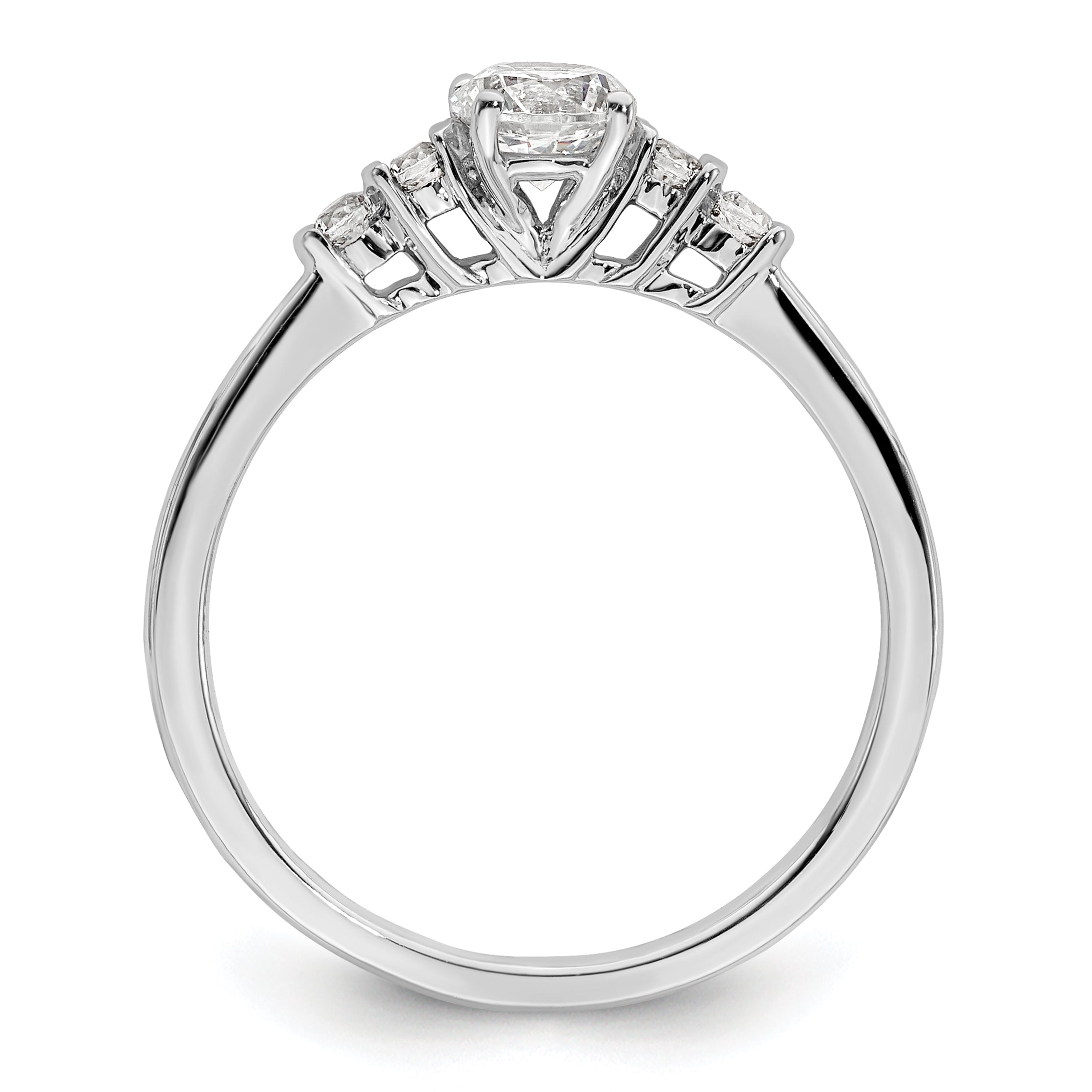 10k White Gold 1/2 carat Lab Grown Diamond VS/SI+ G+ Complete Petite Engagement Ring Secondary image