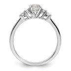 10k White Gold 1/2 carat Lab Grown Diamond VS/SI+ G+ Complete Petite Engagement Ring