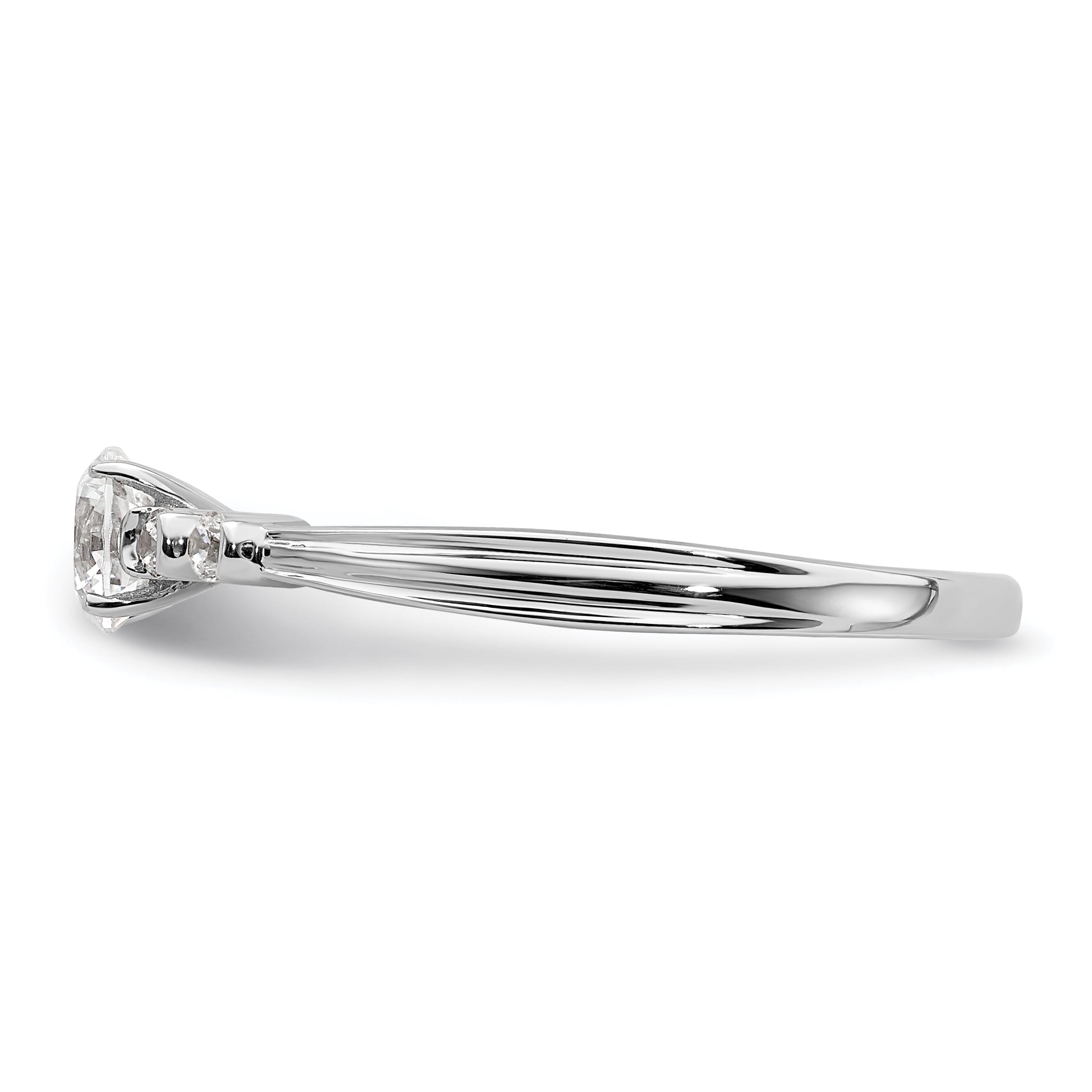 10k White Gold 1/2 carat Lab Grown Diamond VS/SI+ G+ Complete Petite Engagement Ring