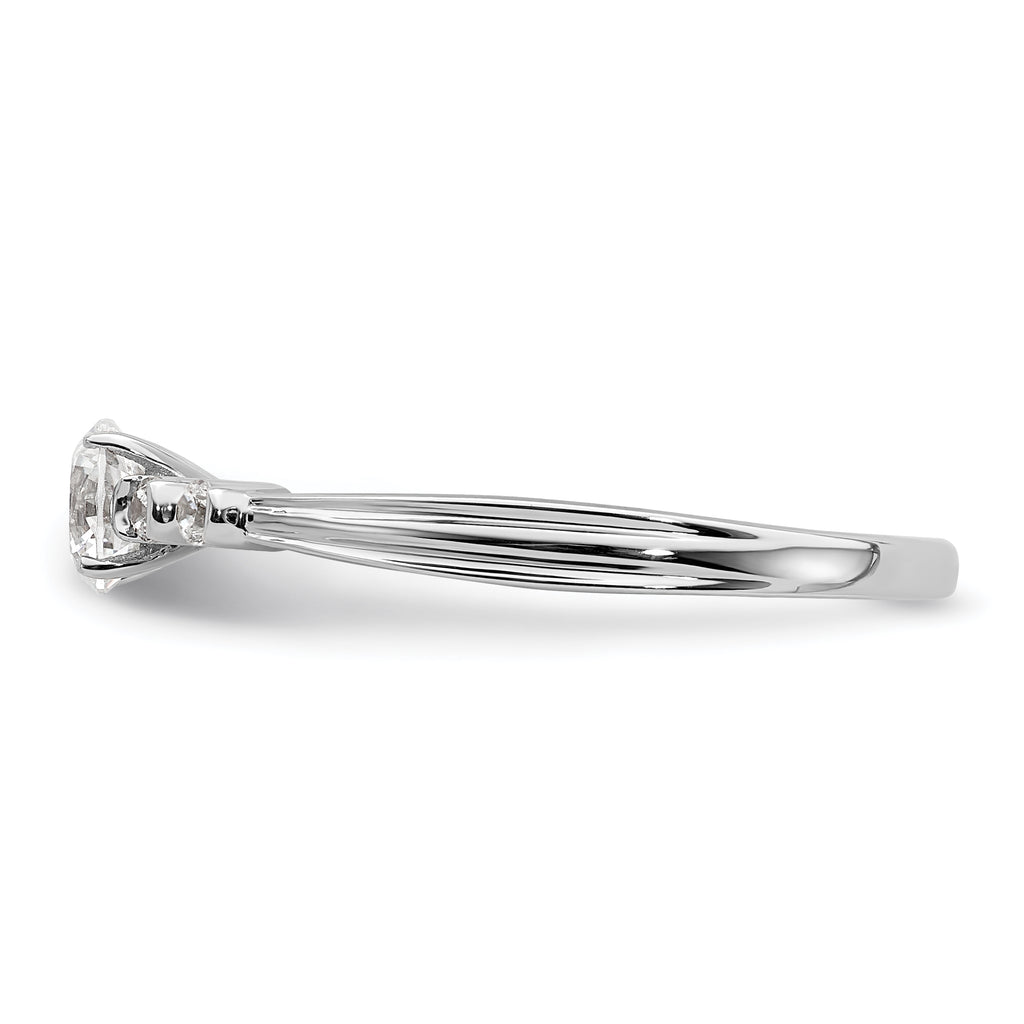 10k White Gold 1/2 carat Lab Grown Diamond VS/SI+ G+ Complete Petite Engagement Ring