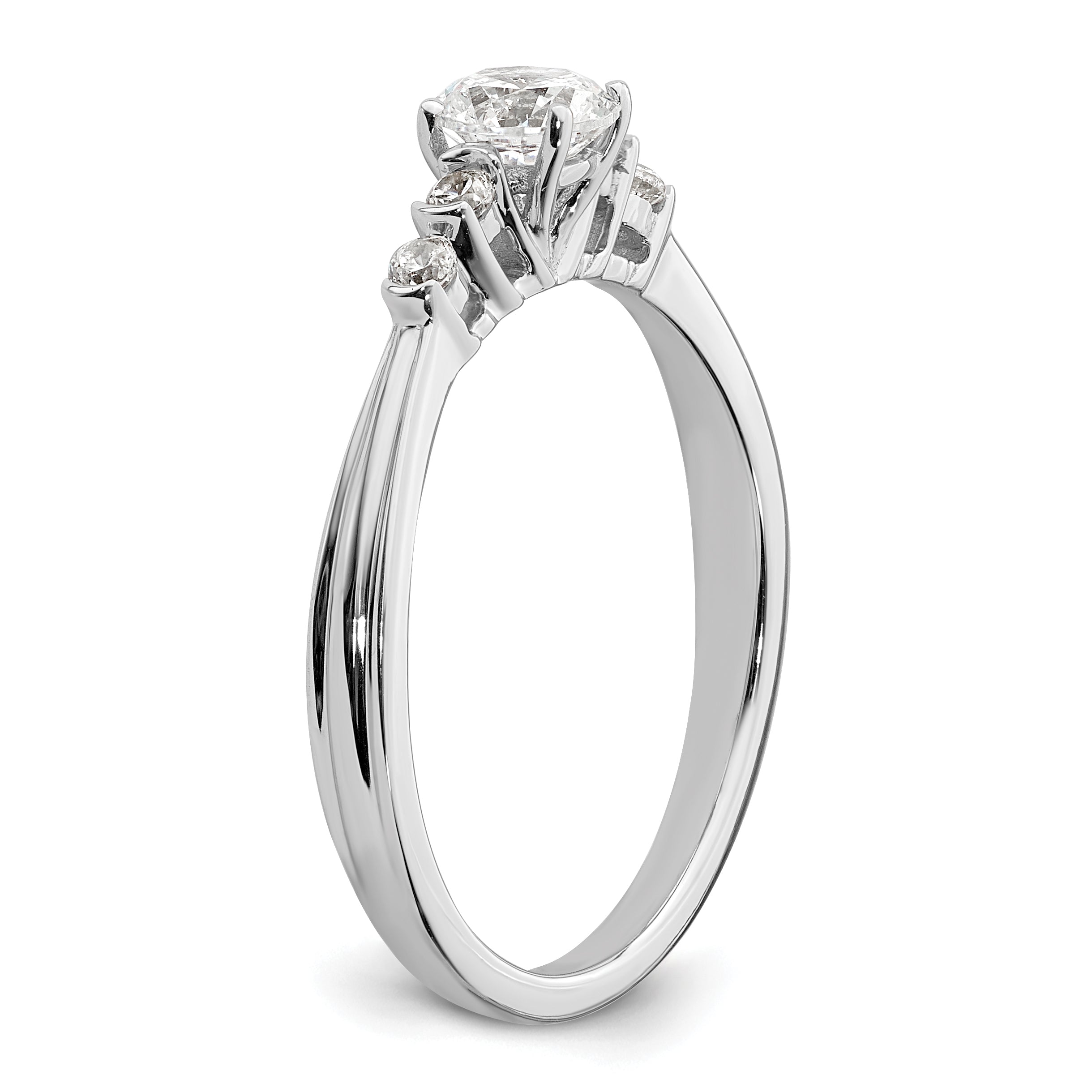 10k White Gold 1/2 carat Lab Grown Diamond VS/SI+ G+ Complete Petite Engagement Ring
