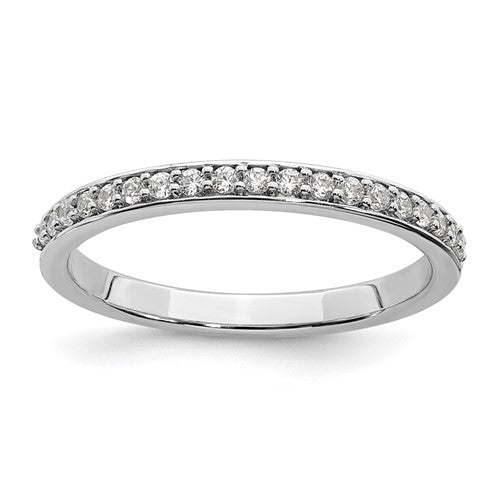 Lab-Grown Diamond Wedding Band in 10K White Gold, 2.25mm (1/5 ct. tw.), Size 7 - Sophia Jewelers