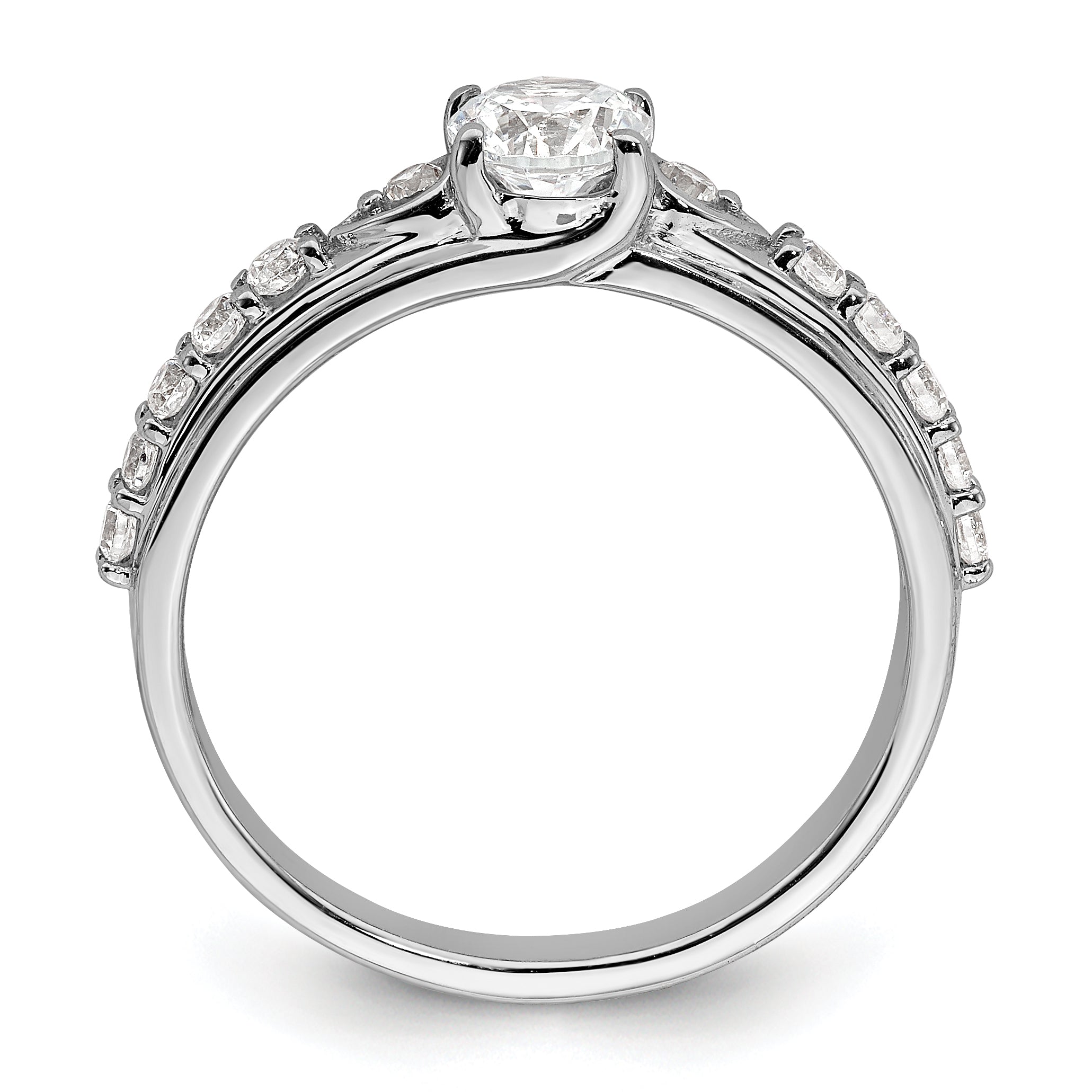 10k White Gold 3/4 carat Lab Grown Diamond VS/SI+ G+ Complete Petite Engagement Ring Secondary image