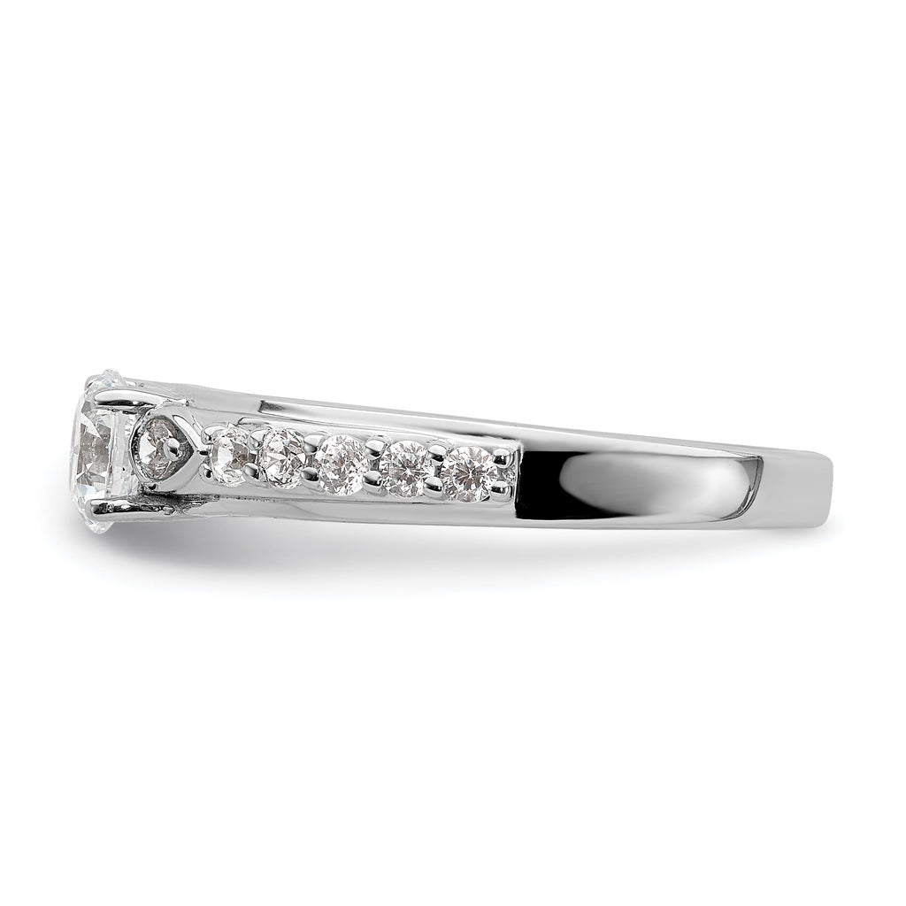 10k White Gold 3/4 carat Lab Grown Diamond VS/SI+ G+ Complete Petite Engagement Ring