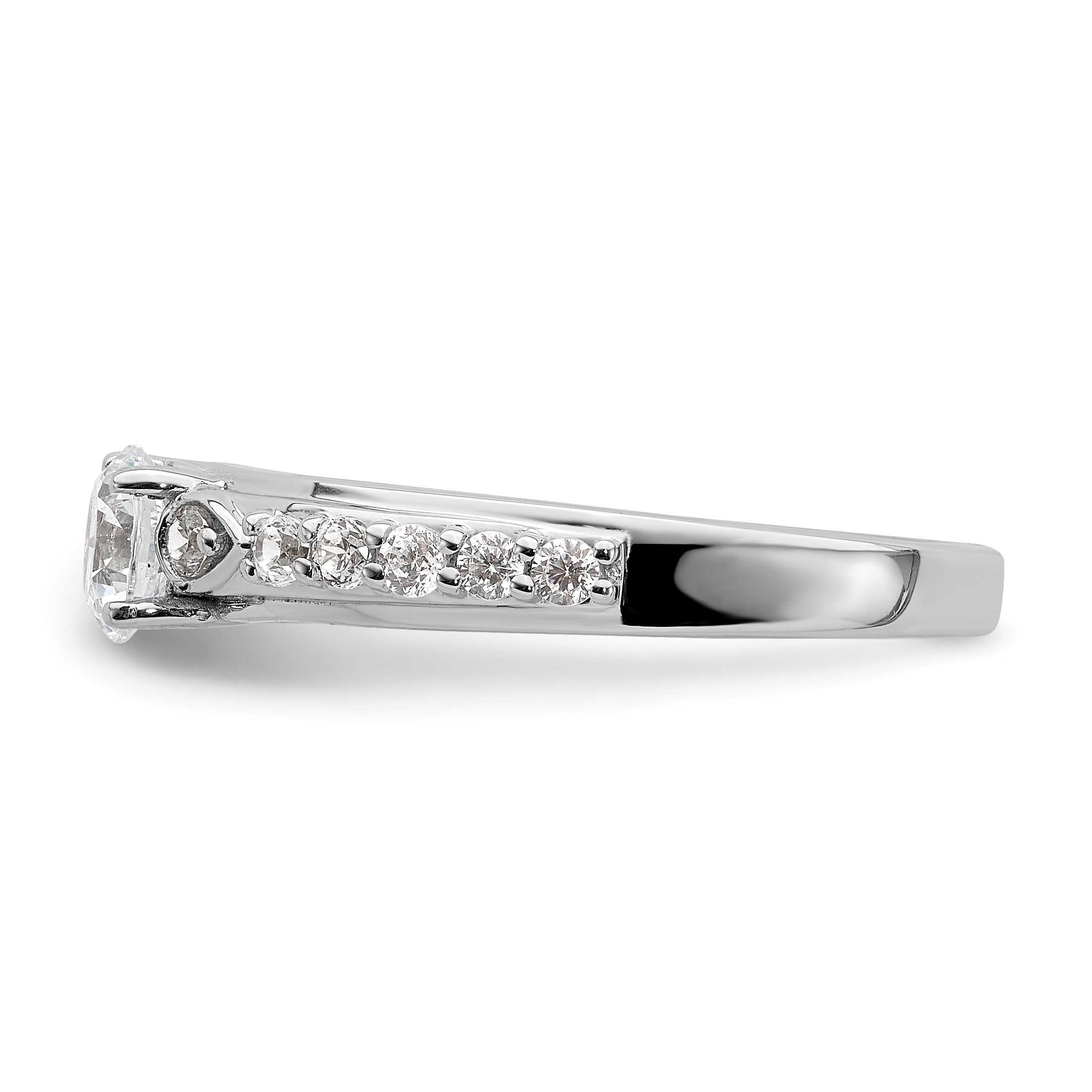 10k White Gold 3/4 carat Lab Grown Diamond VS/SI+ G+ Complete Petite Engagement Ring