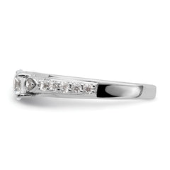 10k White Gold 3/4 carat Lab Grown Diamond VS/SI+ G+ Complete Petite Engagement Ring