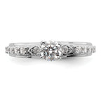 10k White Gold 3/4 carat Lab Grown Diamond VS/SI+ G+ Complete Petite Engagement Ring