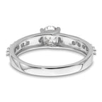 10k White Gold 3/4 carat Lab Grown Diamond VS/SI+ G+ Complete Petite Engagement Ring
