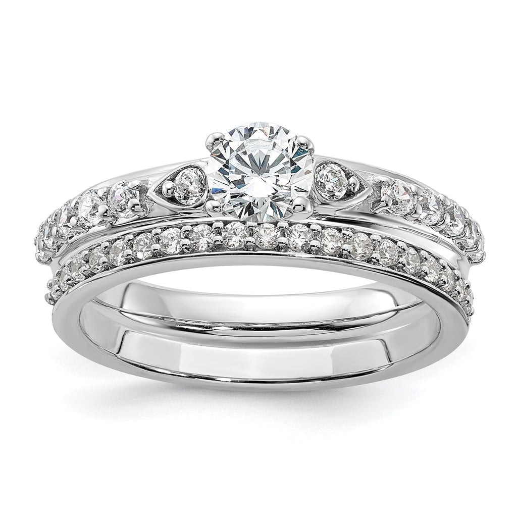 10k White Gold 3/4 carat Lab Grown Diamond VS/SI+ G+ Complete Petite Engagement Ring