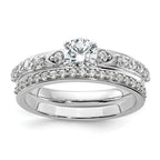 10k White Gold 3/4 carat Lab Grown Diamond VS/SI+ G+ Complete Petite Engagement Ring