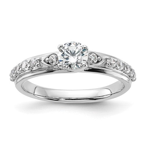 Petite Lab-Grown Diamond Engagement Ring in 14K White Gold (3/4 ct. tw.), Size 7 - Sophia Jewelers