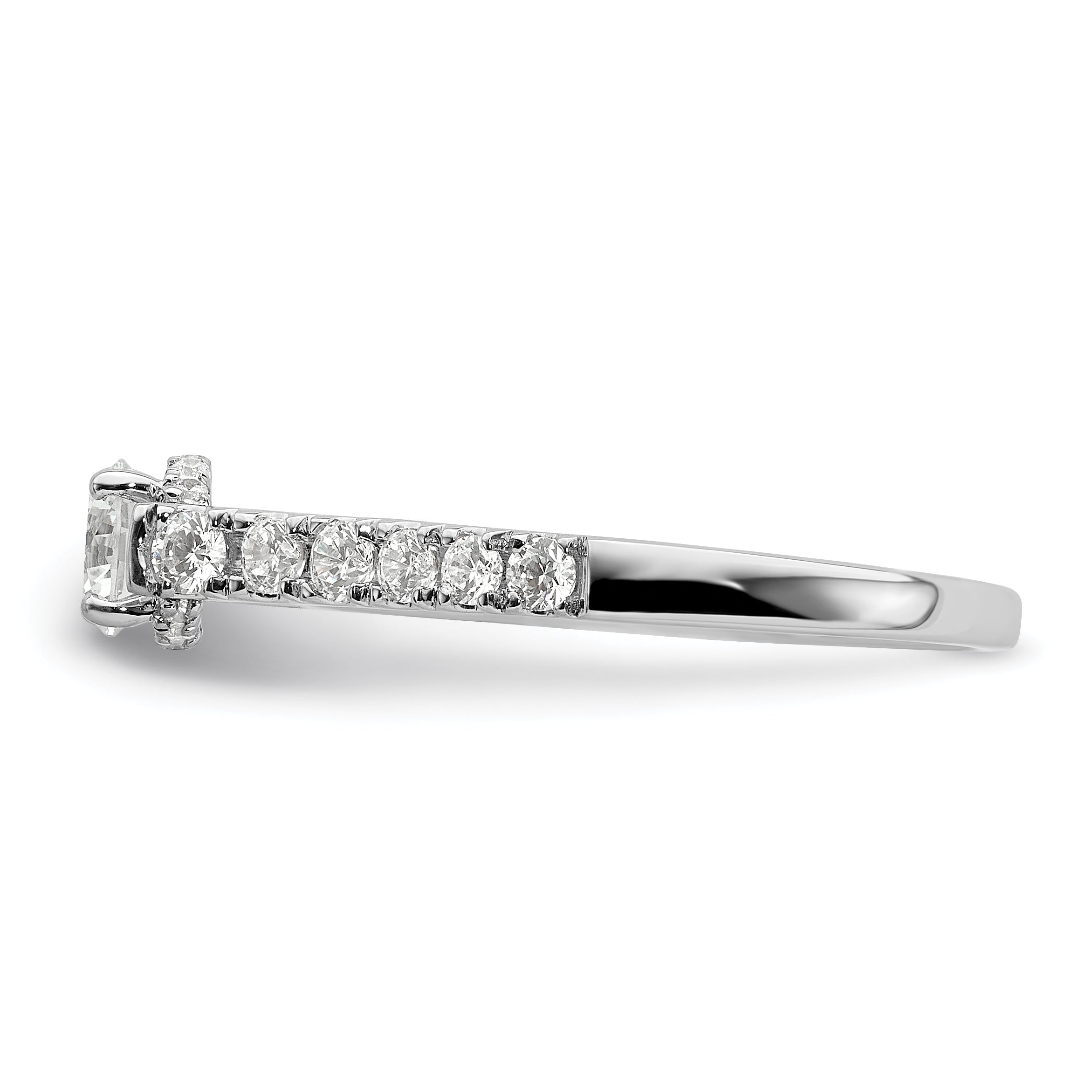 14k White Gold 7/8 carat Lab Grown Diamond VS/SI+ G+ Complete Petite Engagement Ring