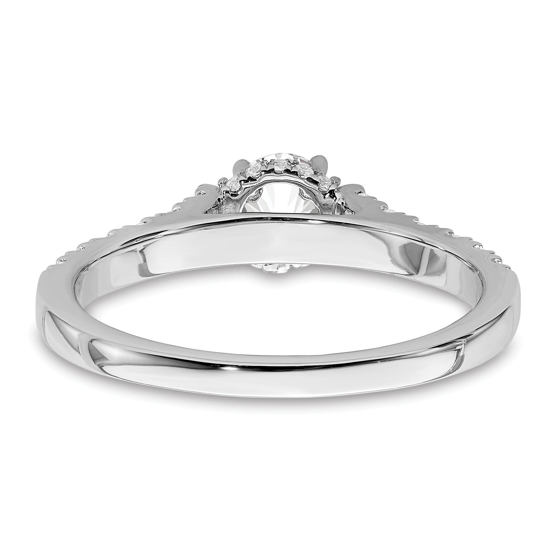 14k White Gold 7/8 carat Lab Grown Diamond VS/SI+ G+ Complete Petite Engagement Ring