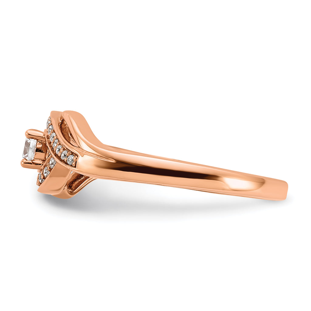 14k Rose Gold 1/5 carat Lab Grown Diamond VS/SI+ G+ Complete Petite Engagement Ring