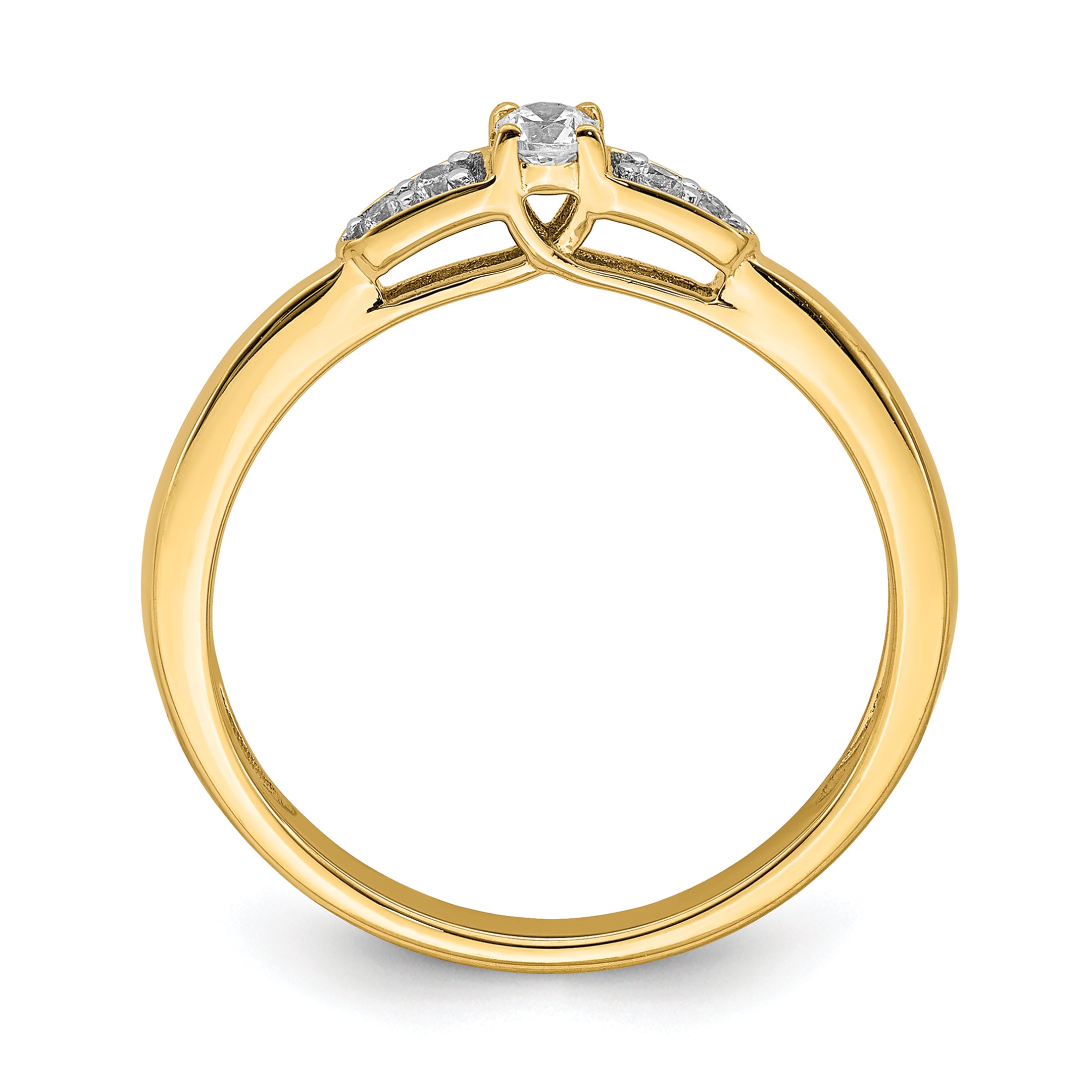 14k 1/8 carat Lab Grown Diamond VS/SI+ G+ Complete Petite Engagement Ring Secondary image