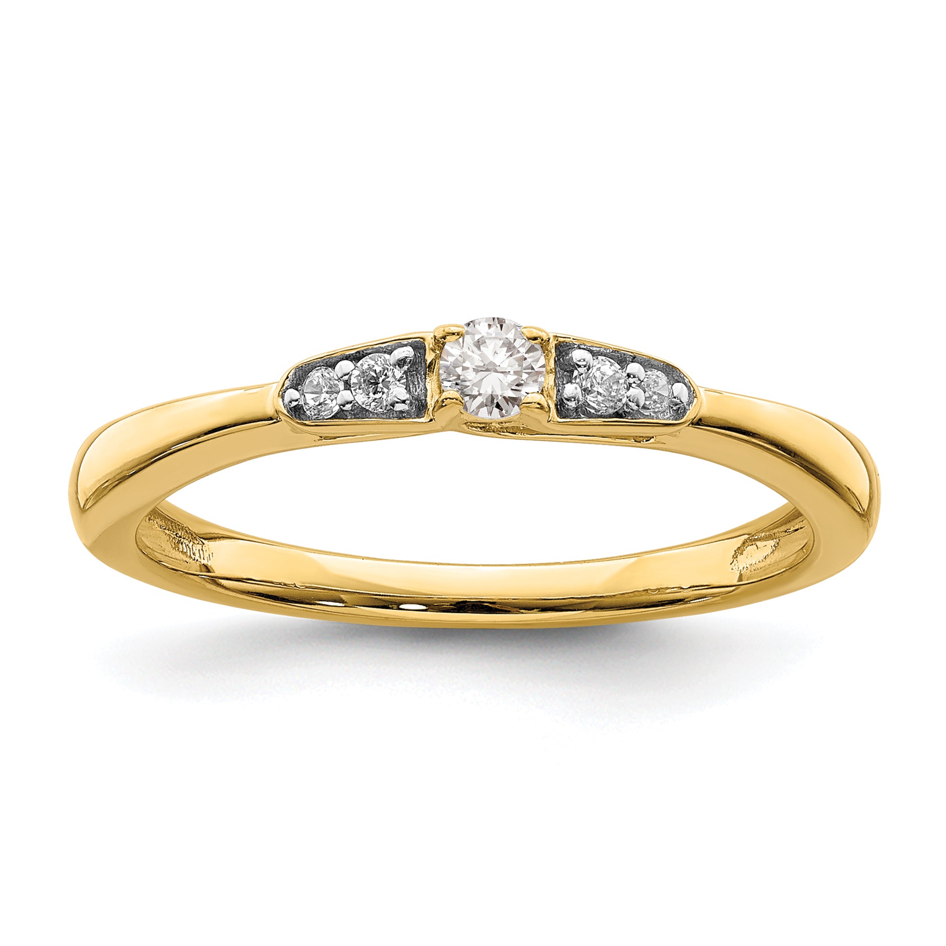 14k 1/8 carat Lab Grown Diamond VS/SI+ G+ Complete Petite Engagement Ring Main image