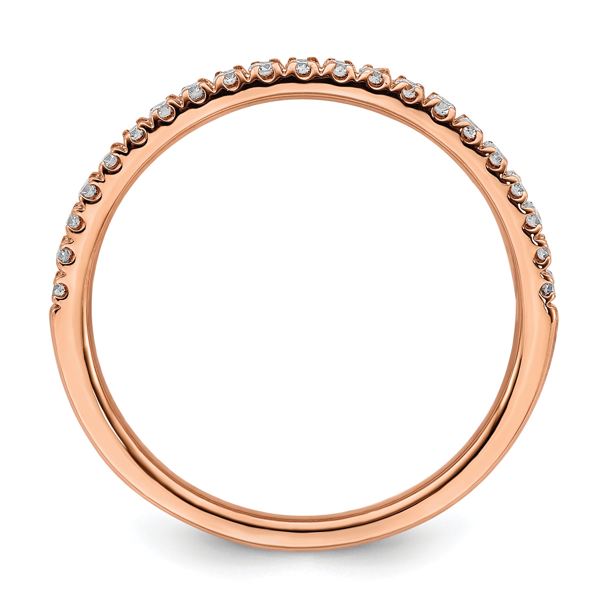 14k Rose Gold 1/4 carat Lab Grown Diamond VS/SI+ G+ Complete Wedding Band Secondary image