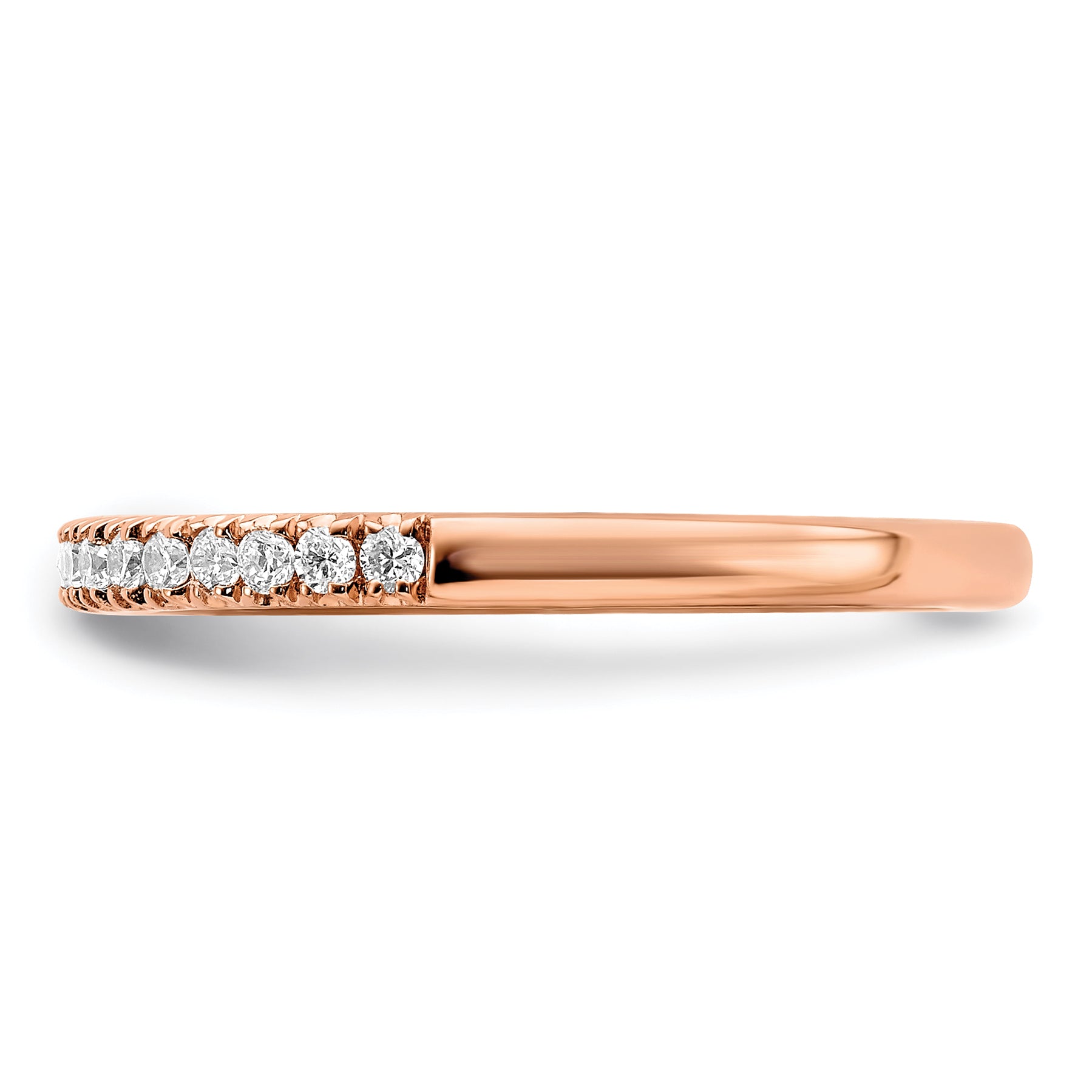 14k Rose Gold 1/4 carat Lab Grown Diamond VS/SI+ G+ Complete Wedding Band