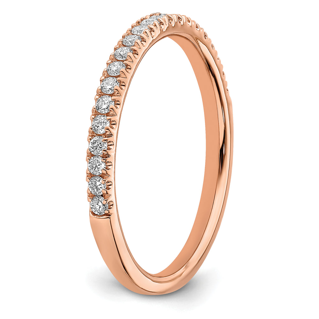 14k Rose Gold 1/4 carat Lab Grown Diamond VS/SI+ G+ Complete Wedding Band