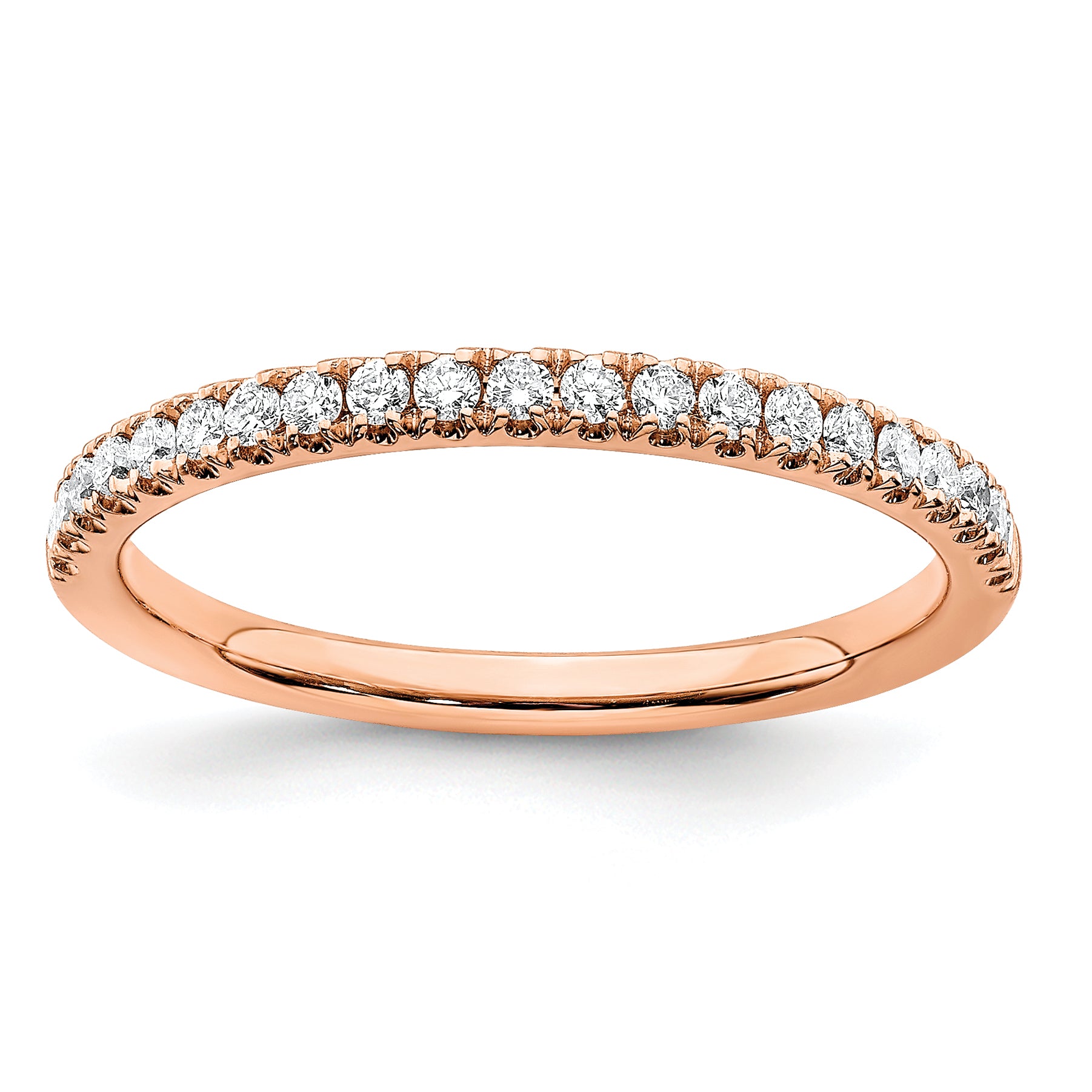 14k Rose Gold 1/4 carat Lab Grown Diamond VS/SI+ G+ Complete Wedding Band Main image