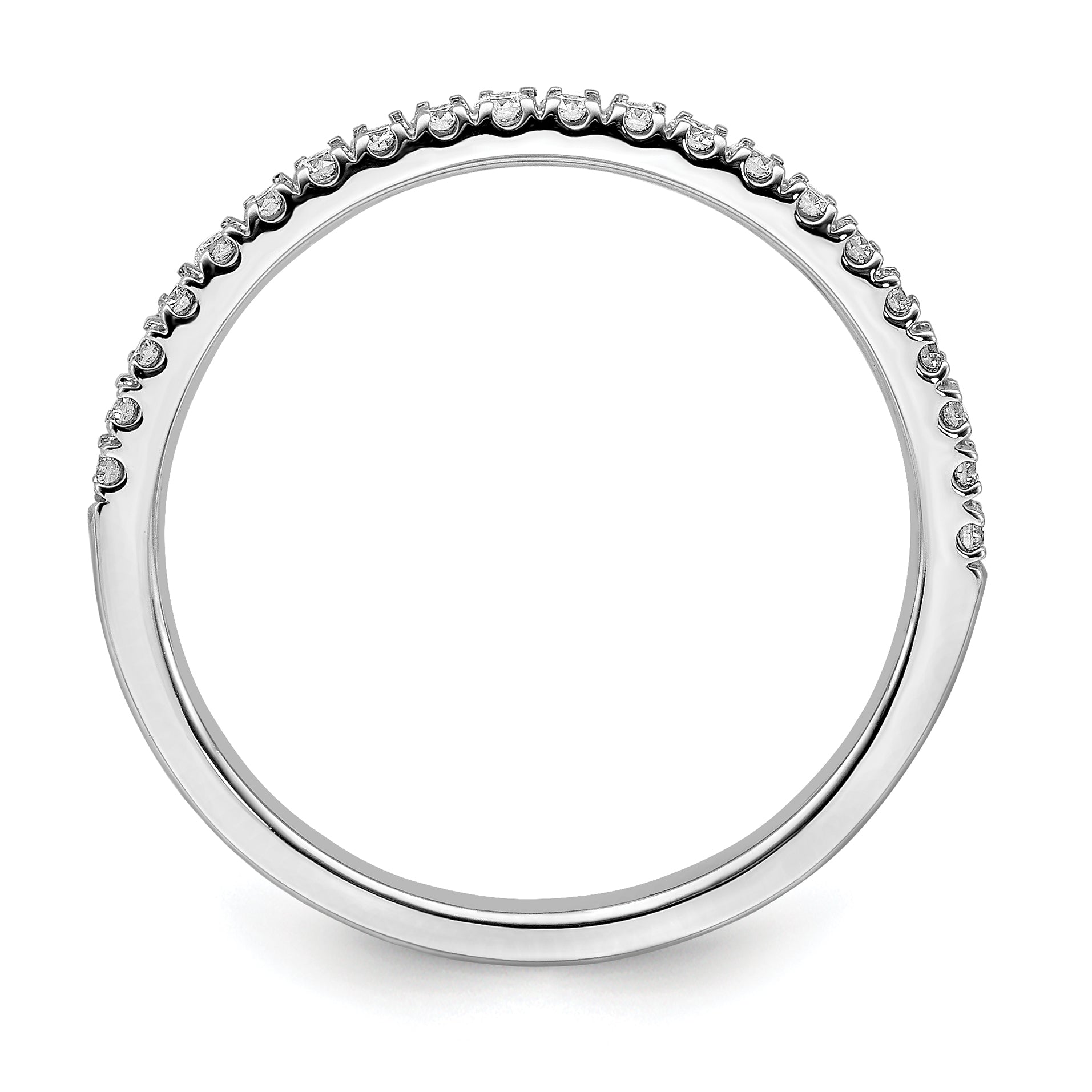14k White Gold 1/4 carat Lab Grown Diamond VS/SI+ G+ Complete Wedding Band Secondary image