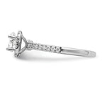 14k White Gold 3/4 carat Lab Grown Diamond VS/SI+ G+ Complete Round Halo Engagement Ring