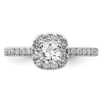 14k White Gold 3/4 carat Lab Grown Diamond VS/SI+ G+ Complete Round Halo Engagement Ring
