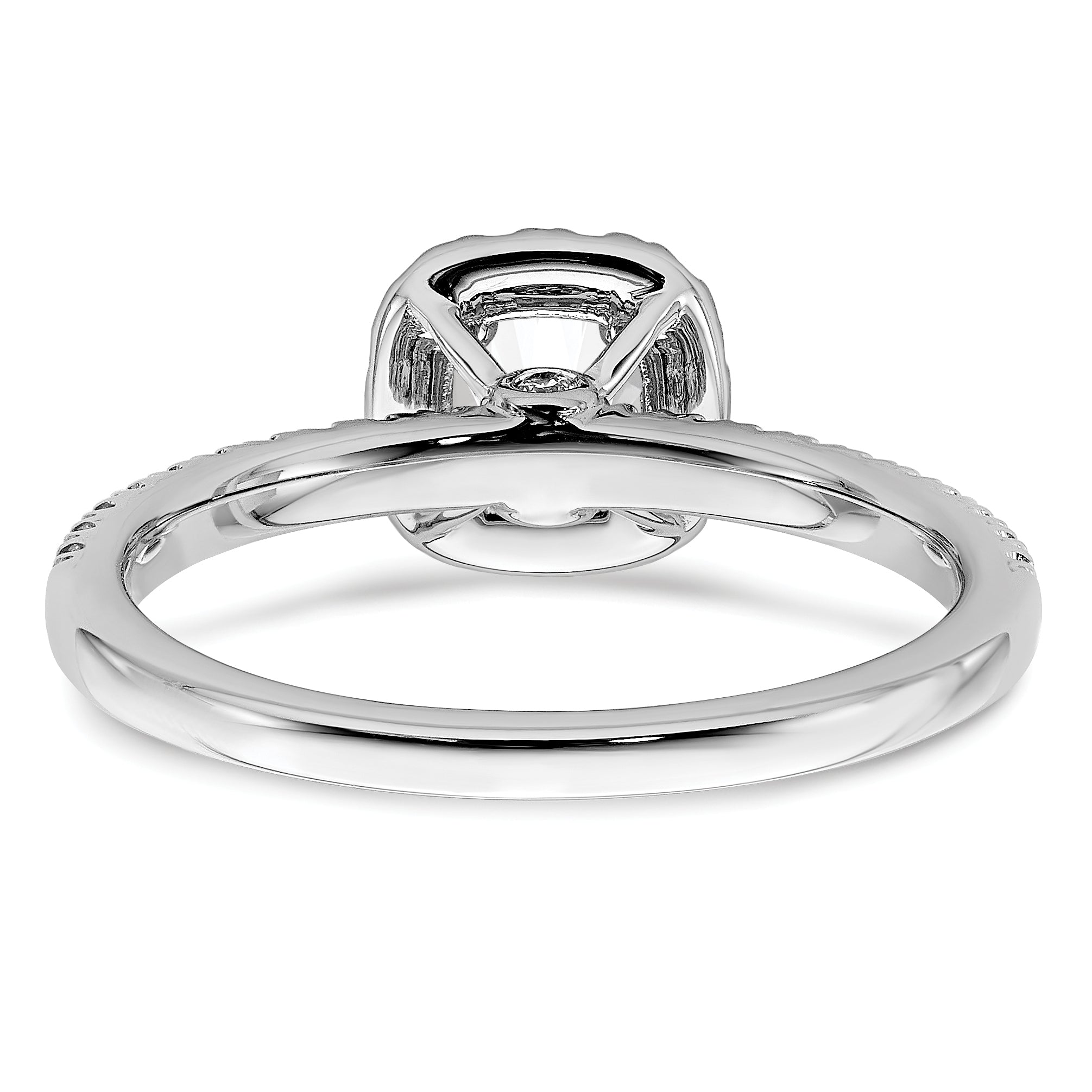14k White Gold 3/4 carat Lab Grown Diamond VS/SI+ G+ Complete Round Halo Engagement Ring