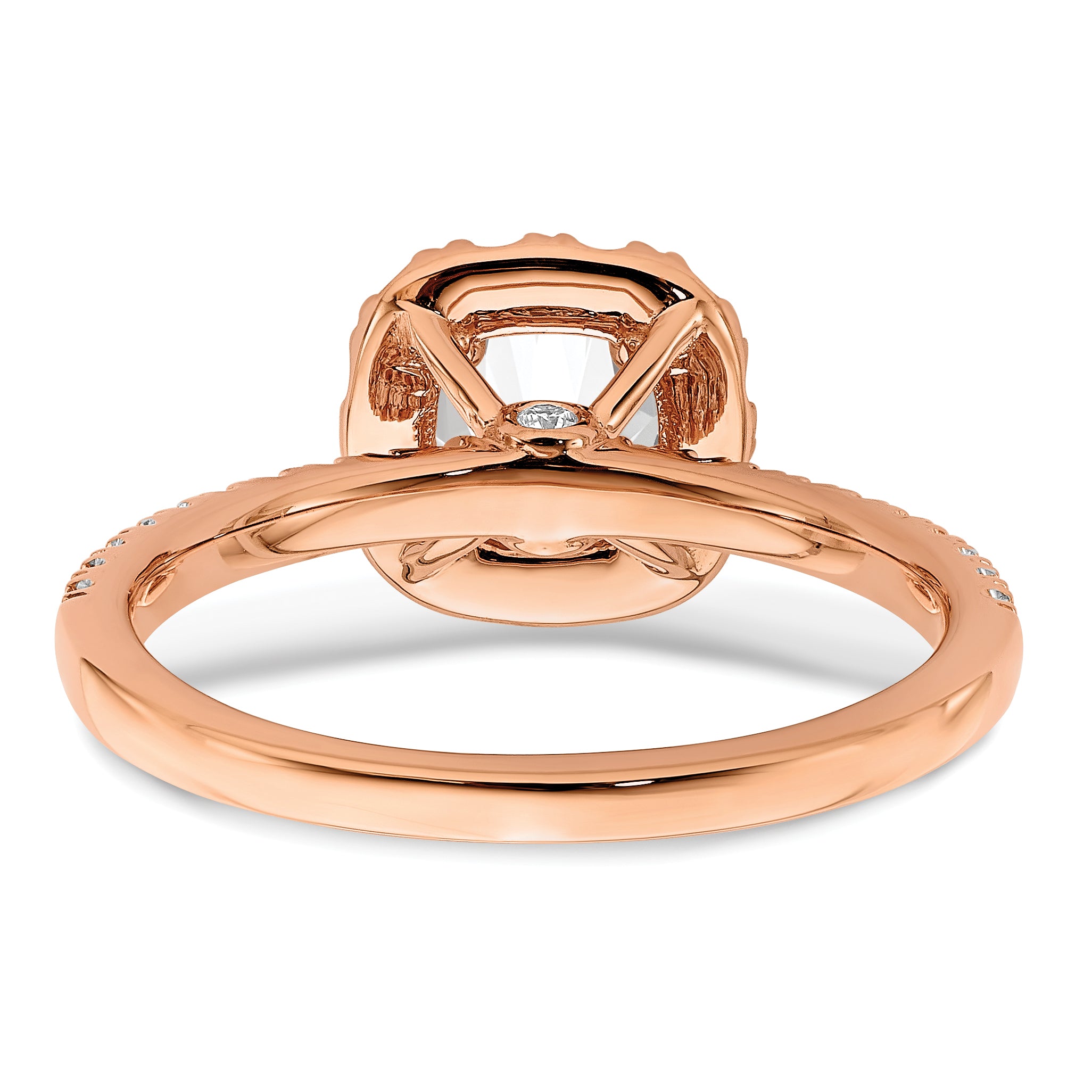 14k Rose Gold 1 carat Lab Grown Diamond VS/SI+ G+ Complete Round Halo Engagement Ring
