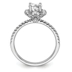 14k White Gold 1 carat Lab Grown Diamond VS/SI+ G+ Complete Round Halo Engagement Ring