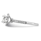 14k White Gold 1 carat Lab Grown Diamond VS/SI+ G+ Complete Round Halo Engagement Ring