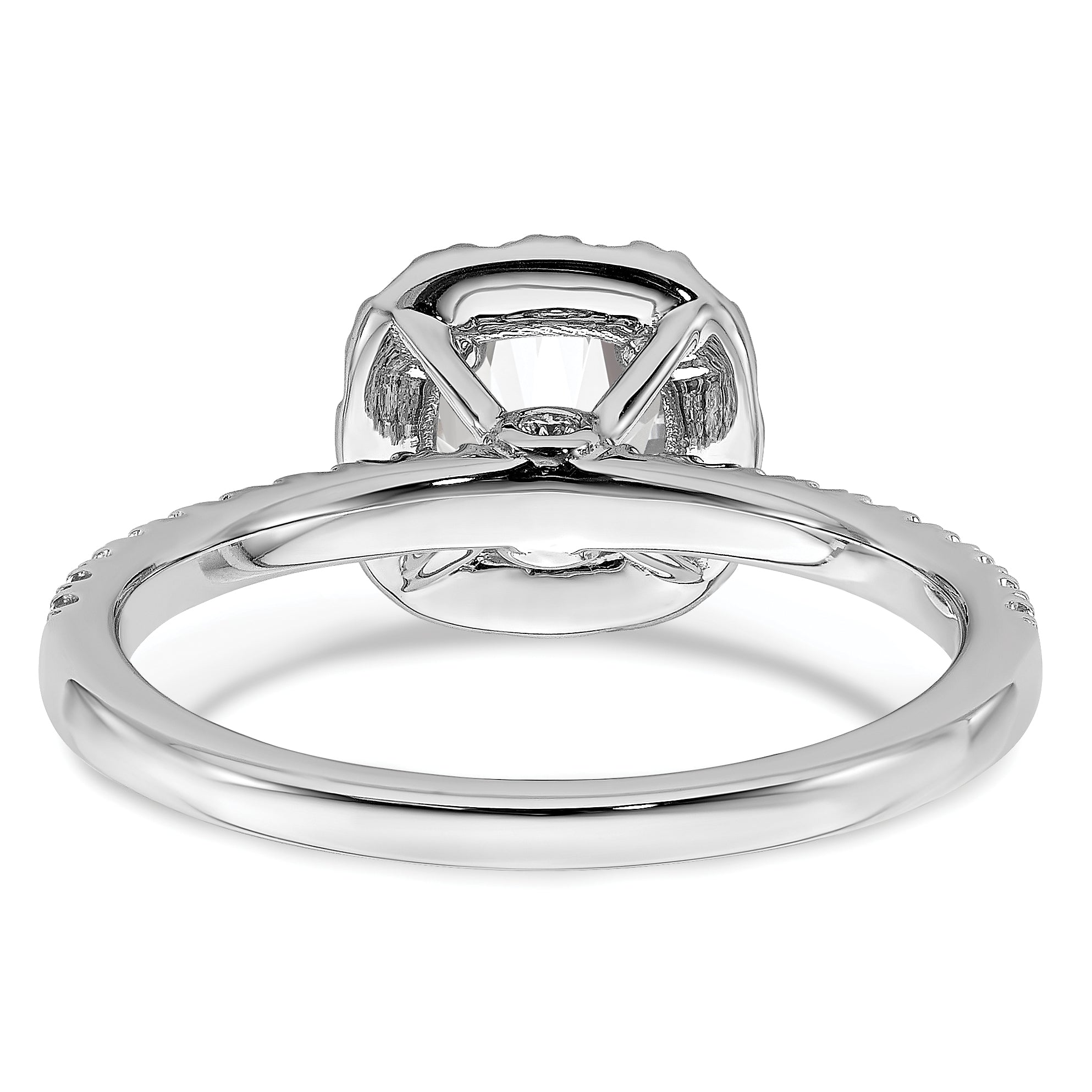 14k White Gold 1 carat Lab Grown Diamond VS/SI+ G+ Complete Round Halo Engagement Ring