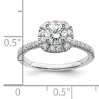 14k White Gold 1 carat Lab Grown Diamond VS/SI+ G+ Complete Round Halo Engagement Ring
