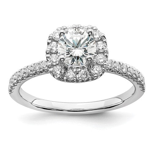 Round Halo Engagement Ring in 14K White Gold (1 ct. tw.), Size 6 - Sophia Jewelers