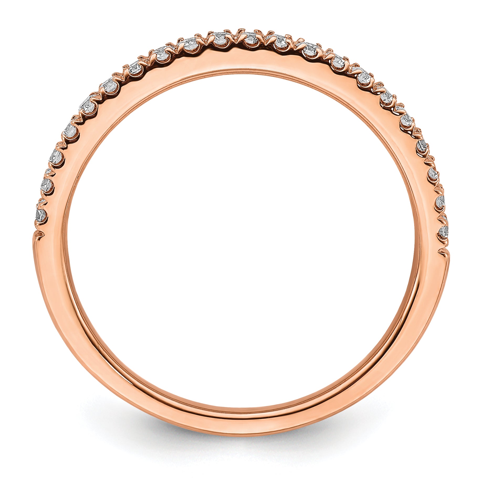 14k Rose Gold 1/4 carat Lab Grown Diamond VS/SI+ G+ Complete Wedding Band