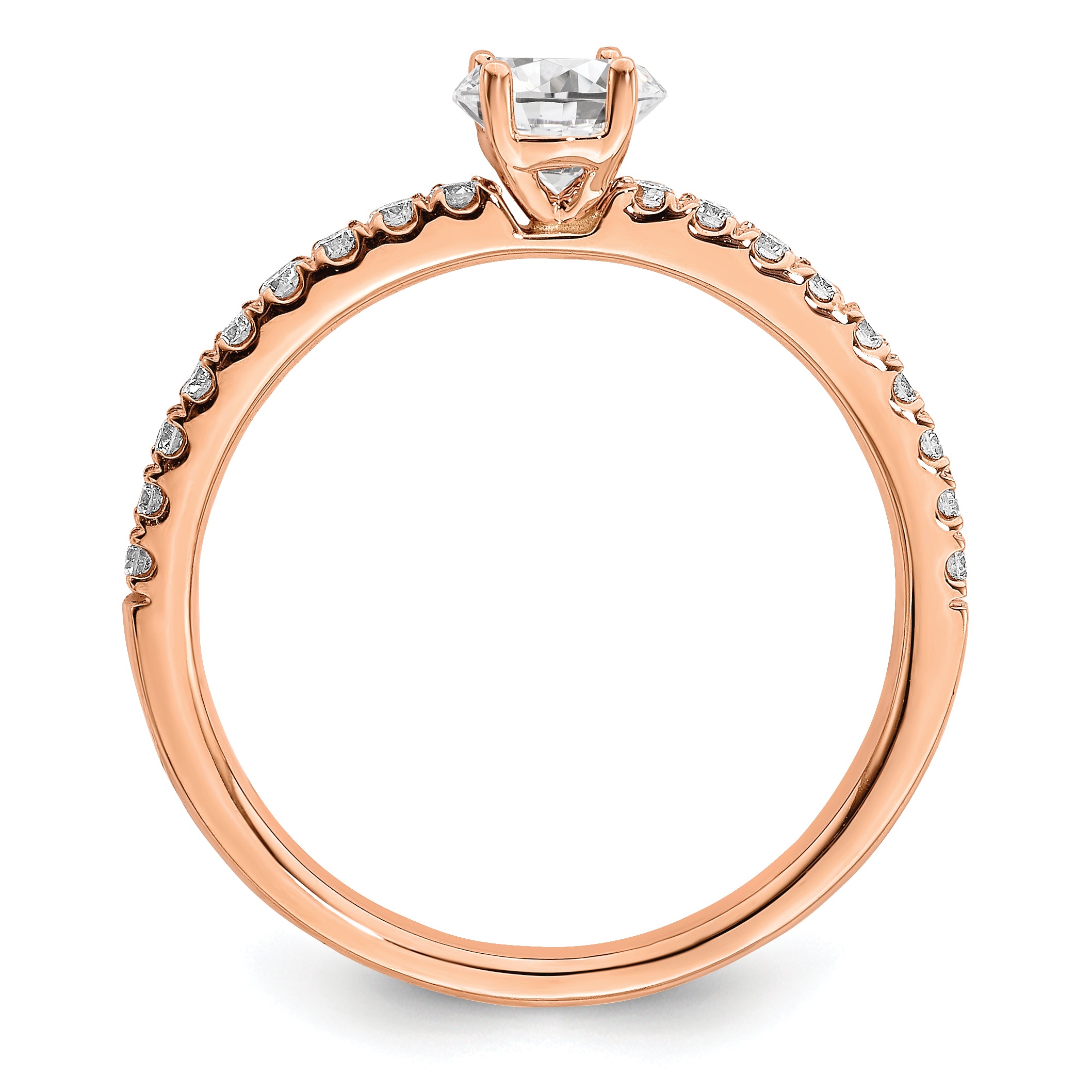 14k Rose Gold 1/2 carat Lab Grown Diamond VS/SI+ G+ Complete Round Engagement Ring