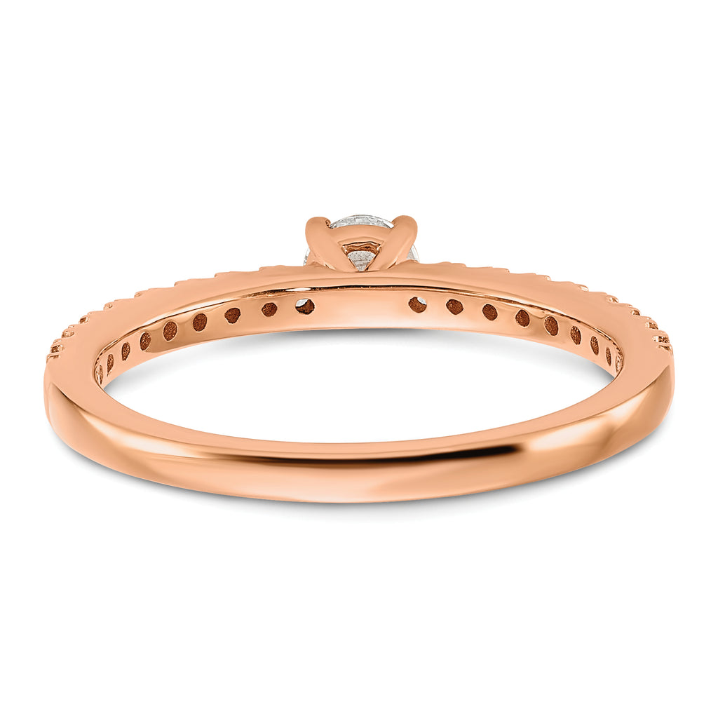 14k Rose Gold 1/2 carat Lab Grown Diamond VS/SI+ G+ Complete Round Engagement Ring