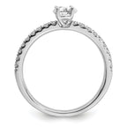 14k White Gold 1/2 carat Lab Grown Diamond VS/SI+ G+ Complete Round Size 7 Engagement Ring