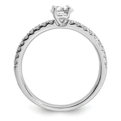 14k White Gold 1/2 carat Lab Grown Diamond VS/SI+ G+ Complete Round Size 7 Engagement Ring